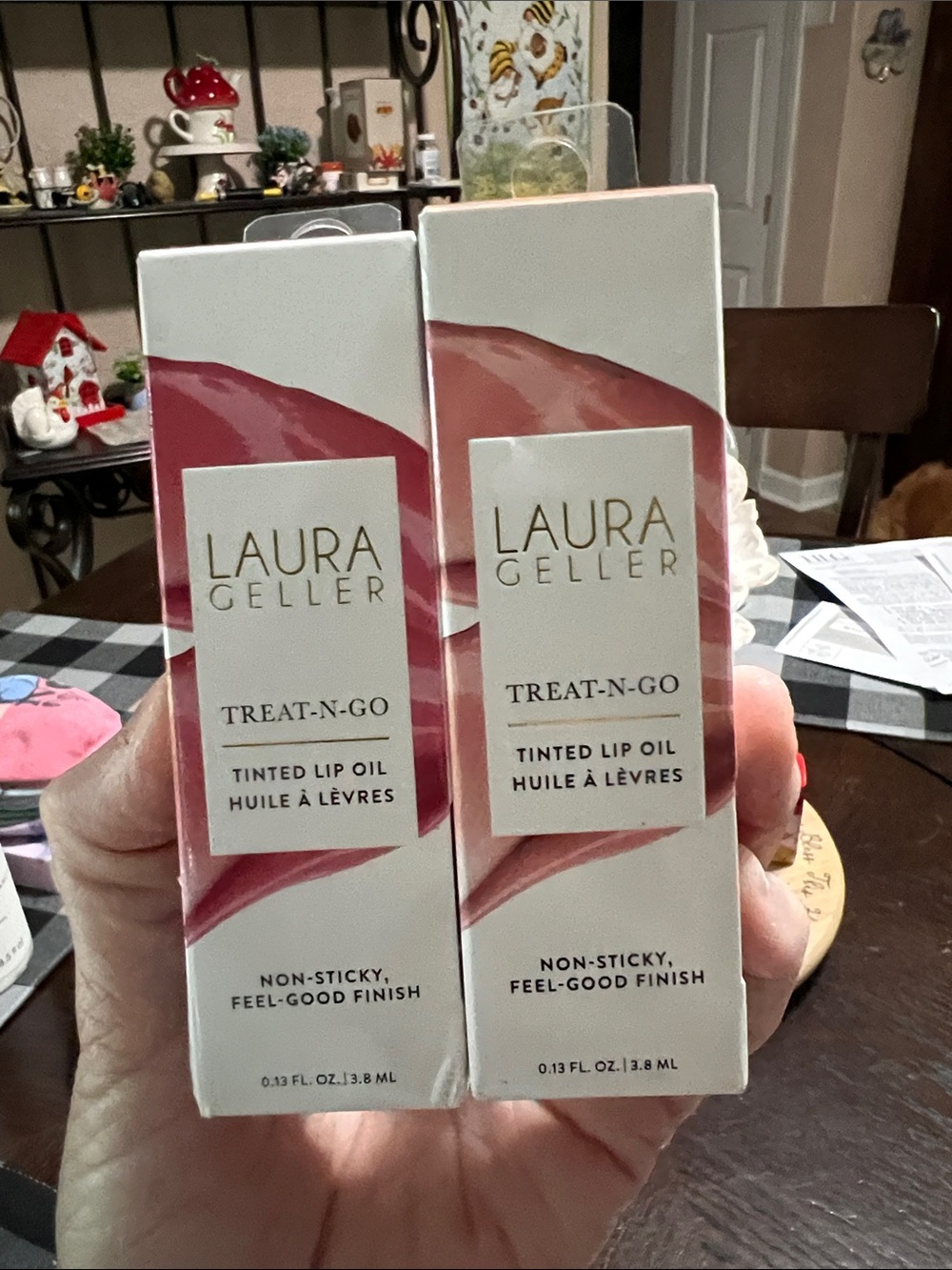 New Laura Geller BUNDLE Treat-N-Go Tinted Lip Oil — Rose Pink Packaging
